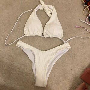 white bikini set